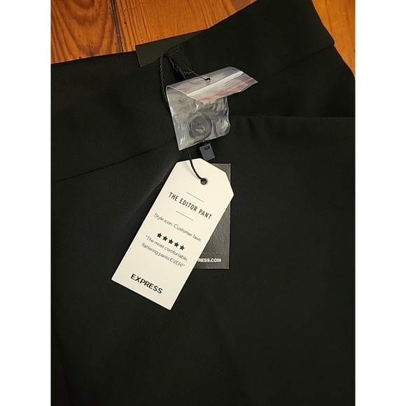 Express The Editor Pant Size 14 Flare Mid Rise Dress Black Style Icon Casual - Picture 4 of 9